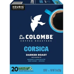 Keurig K-Cups<La Colombe Coffee La Colombe Corsica Coffee Keurig® K-Cup® Capsules, Dark Roast, 20/Box (5000380614)