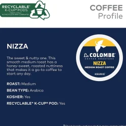 Keurig K-Cups<La Colombe Coffee La Colombe Nizza Coffee Keurig® K-Cup® Pods, Medium Roast, 80/Carton (5000380612CT)
