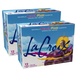 Bottled Water<Lacroix Beach Plum Sparkling Seltzer Water, 12 Fl. Oz., 12 Cans/Pack, 2 Packs/Carton (15021762)