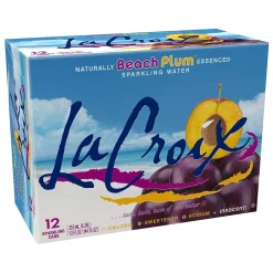 Bottled Water<Lacroix Beach Plum Sparkling Seltzer Water, 12 Fl. Oz., 12 Cans/Pack, 2 Packs/Carton (15021762)