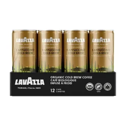 Coffee<Lavazza Cappuccino Cold Brew Coffee, Dark Roast, 8 fl. oz., 12/Carton (2122)