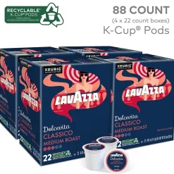 Keurig K-Cups<Lavazza Classico Coffee Keurig® K-Cup® Pods, Medium Roast, 88/Carton (6001CT)