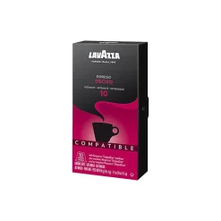 Keurig K-Cups<Lavazza Espresso Deciso Coffee Nespresso Original Capsules, Dark Roast, 10/Box (1953000983)