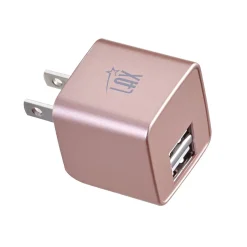 LAX Gadgets LAX Dual USB Port Wall Charger 2.4A for Smartphones - Rose Gold (LAX2PORTWALLROS)