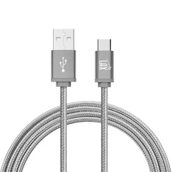 LAX Gadgets Durable Braided USB-C Cable for Google Pixel 2/Samsung S8, Gray (LAXUSBC6FT-GRY)