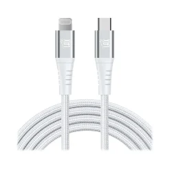 LAX Gadgets Lightning to USB-C Cable for iPhone/iPad/iPod touch, Silver (MFIUSBC3FT-SLV)