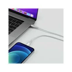 LAX Gadgets Lightning to USB-C Cable for iPhone/iPad/iPod touch, Silver (MFIUSBC3FT-SLV)