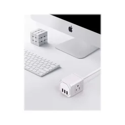 Surge Protectors & Power Strips<LAX Gadgets 3-Outlet 3-USB Port Surge Protector, 5', White (OUT3X3WH)