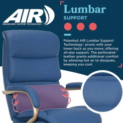 New Aberdeen Ergonomic Bonded Leather Swivel Executive Chair, Blue (51545-BLU) Office Chairs
