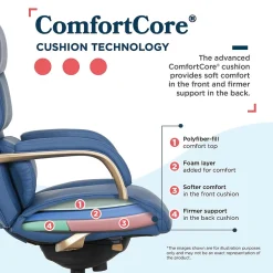 New Aberdeen Ergonomic Bonded Leather Swivel Executive Chair, Blue (51545-BLU) Office Chairs