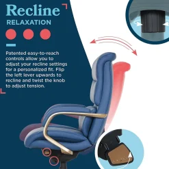 New Aberdeen Ergonomic Bonded Leather Swivel Executive Chair, Blue (51545-BLU) Office Chairs