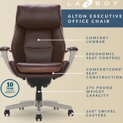 New Alton Ergonomic Bonded Leather Swivel Executive Chair, (51544-BRN) Ergonomic Chairs