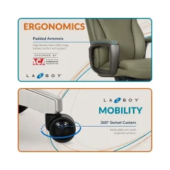 Best Arcadian Ergonomic Bonded Leather Swivel Executive Chair, Olive (60008-OLV) Office Chairs