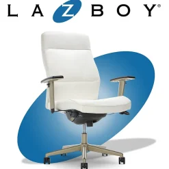 New Baylor Ergonomic Faux Leather Swivel Executive Chair, White (CHR10085A) Office Chairs