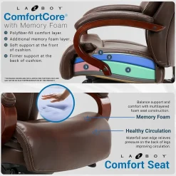 Online Bradley Bonded Leather Executive Chair, Roasted Chestnut (44762) Ergonomic Chairs