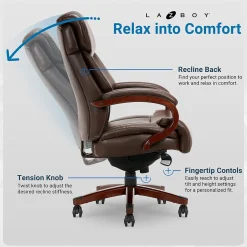 Online Bradley Bonded Leather Executive Chair, Roasted Chestnut (44762) Ergonomic Chairs