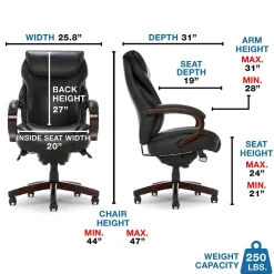 Clearance Hyland Ergonomic Bonded Leather Swivel Executive Chair, Black (45779A) Office Chairs