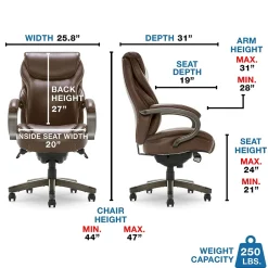 Discount Hyland Ergonomic Faux Leather Swivel Executive Chair, Brown (CHR10044C) Office Chairs