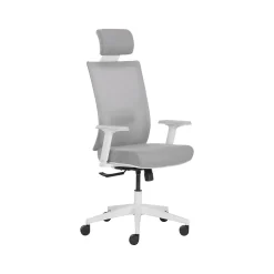 Sale Joel Ergonomic Mesh Swivel Executive Chair, Gray/White (60065) Ergonomic Chairs