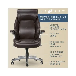 Clearance Meyer Ergonomic Bonded Leather Swivel Executive Chair, (60082-BRN) Ergonomic Chairs