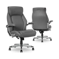 Sale Meyer Ergonomic Bonded Leather Swivel Executive Chair, (60082-GRY) Ergonomic Chairs