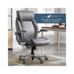 Sale Meyer Ergonomic Bonded Leather Swivel Executive Chair, (60082-GRY) Ergonomic Chairs