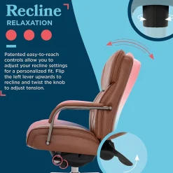 Outlet Symphony Ergonomic Bonded Leather Swivel Executive Chair, Cognac and Graphite (CCHR10013C) Office Chairs