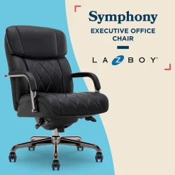 Clearance Symphony Ergonomic Bonded Leather Swivel Executive Chair, Black and Graphite (CCHR10013E) Office Chairs