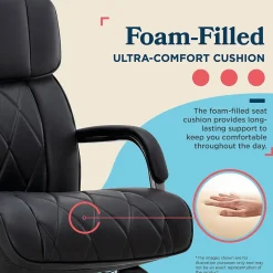 Clearance Symphony Ergonomic Bonded Leather Swivel Executive Chair, Black and Graphite (CCHR10013E) Office Chairs