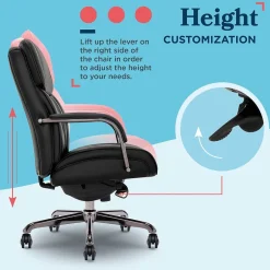 Clearance Symphony Ergonomic Bonded Leather Swivel Executive Chair, Black and Graphite (CCHR10013E) Office Chairs