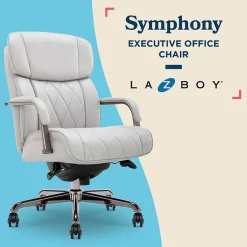 Outlet Symphony Ergonomic Bonded Leather Swivel Executive Chair, Gray and Graphite (CCHR10013B) Office Chairs