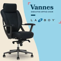 Outlet Vannes Ergonomic Faux Leather Swivel Executive Chair, Black (60101-BLK) Office Chairs