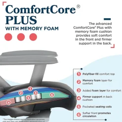 Outlet Vannes Ergonomic Faux Leather Swivel Executive Chair, Black (60101-BLK) Office Chairs