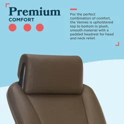 Clearance Vannes Ergonomic Faux Leather Swivel Executive Chair, Brown (60101-BRN) Office Chairs