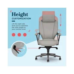 Best Vannes Ergonomic Polyurethane Swivel Executive Chair, Gray (60101-GRY) Office Chairs
