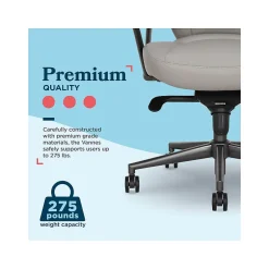 Best Vannes Ergonomic Polyurethane Swivel Executive Chair, Gray (60101-GRY) Office Chairs