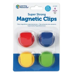 Learning Resources Super Strong Magnetic Clips 1.5" in Diameter, Assorted, Pack of 4 (LER2692) Discount