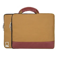 Lencca Laptop Sleeve Briefcase fits 13.3 Inch Laptop, Tan Brown (PT_LENLEA503_13)