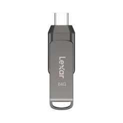 Lexar JumpDrive D400 Dual 64GB USB 3.1 Flash Drive, Titanium (LJDD400-64G-BNU)* Usb Flash Drives