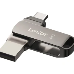 Lexar JumpDrive D400 Dual 64GB USB 3.1 Flash Drive, Titanium (LJDD400-64G-BNU)* Usb Flash Drives