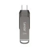 Lexar JumpDrive D400 Dual 128GB USB 3.1 Flash Drive, Titanium (LJDD400-128GBNU)* Usb Flash Drives