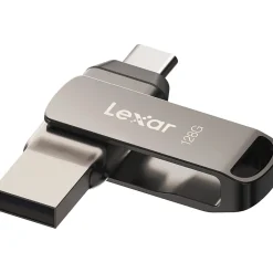 Lexar JumpDrive D400 Dual 128GB USB 3.1 Flash Drive, Titanium (LJDD400-128GBNU)* Usb Flash Drives