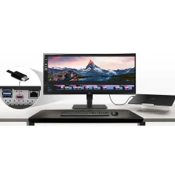 LG 34" UltraWide WQHD Curved IPS 60 Hz LED Monitor with Built-in Universal Docking Station, Business Black (34BQ77QB-B)* Curved Monitors