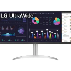 LG Ultrawide 34" Flat FHD IPS 100 Hz LCD Monitor with Built-In Universal Docking Station, White/Silver Pearl (34BQ650-W)* Flat Monitors