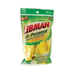 Work Gloves<Libman Latex Cleaning Gloves, Medium 2 Pairs/Pack (1321)