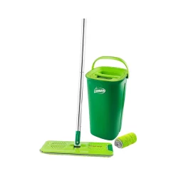 Libman Rinse 'n Wring Microfiber Butterfly Mop & Bucket Kit, Green, /Set (1516001)