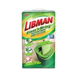 Libman Rinse 'n Wring Microfiber Butterfly Mop & Bucket Kit, Green, /Set (1516001)