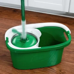 Libman Tornado Microfiber Spin Mop & Bucket, Green/White (1283001)