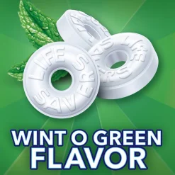 Gum & Mints<LifeSavers LIFE SAVERS Wint-O-Green Individually Wrapped Breath Mints, 2.5 lb. Stand-up Bag (LEFEWINT6)