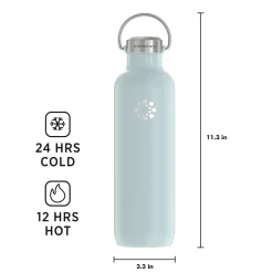 Water Bottles<Lifefactory Stainless Steel Double Wall Insulated Water Bottle, 32 oz., Mint (LIFLS365MMI4)